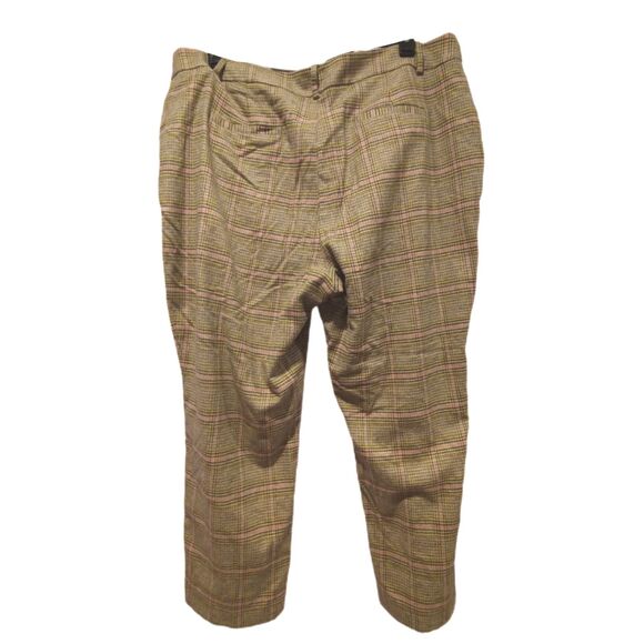 Boden Tan Plaid Kew Wool Blend Trousers Size 22 - Picture 2 of 5